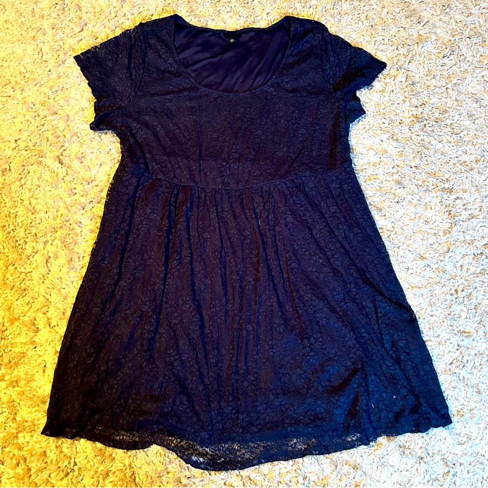 Torrid Blue Lace Short Sleeve Skater Dress size 4